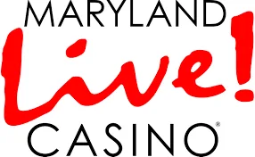 Logo of maryland live! casino, featuring the words "maryland live!" in bold black uppercase letters and "casino" in smaller red uppercase letters underneath, all on a white background.