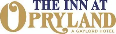 Logo of "the inn at opryland, a gaylord hotel" featuring elegant blue and gold text with a stylized letter "o" on a white background.