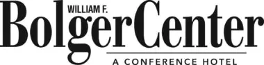 Logo of the william f. bolger center, stylized in black letters with "a conference hotel" written beneath, emphasizing a professional setting.