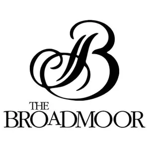 Logo of the broadmoor featuring an elegant, stylized black letter "b" above the text "the broadmoor" in capital letters.